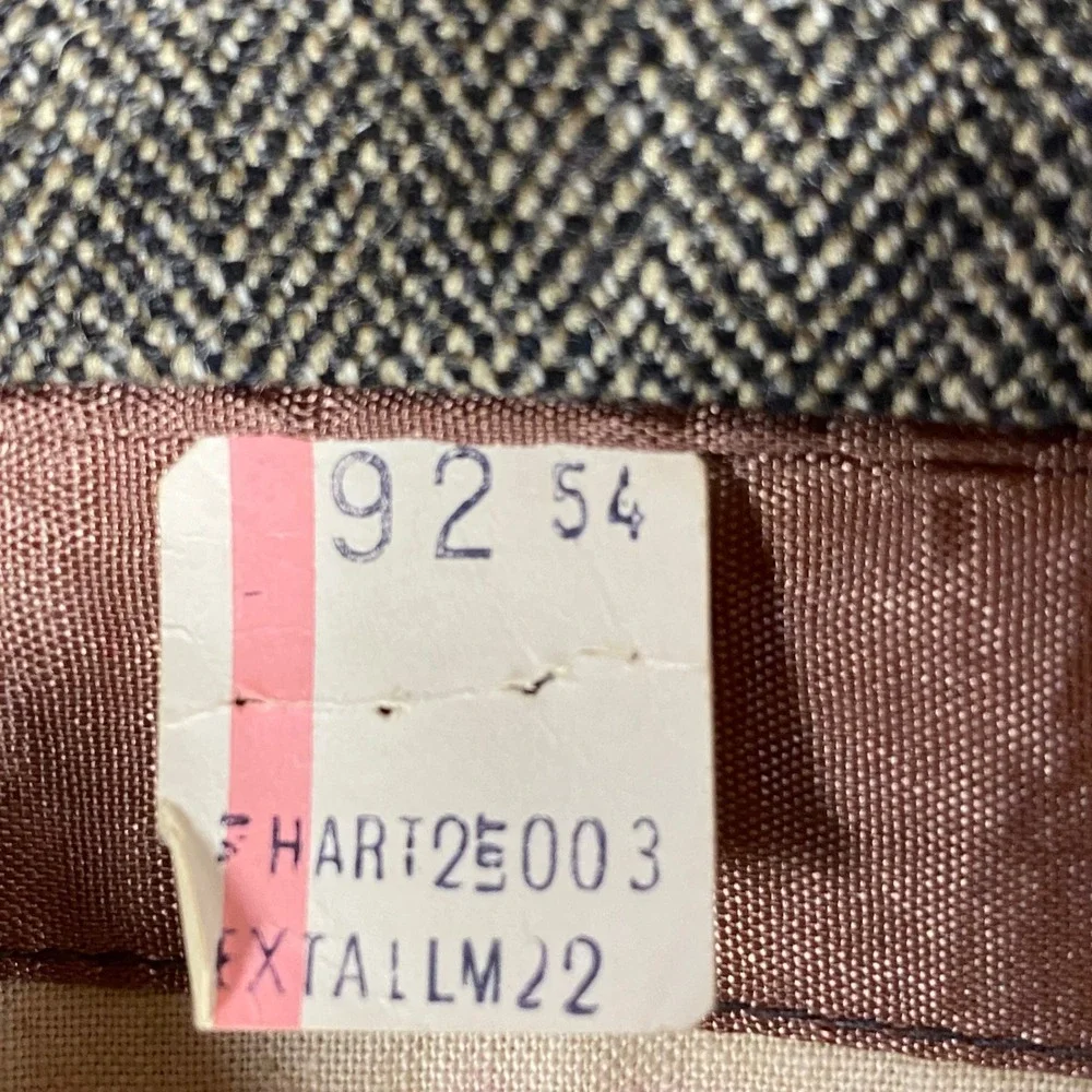 Shipley Mens Blazer 44L Brown Gray Herringbone Vintage‎ 100% Wool Sport Coat